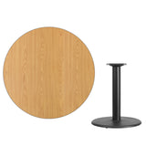 42'' Round Natural Laminate Table Top with 24'' Round Table Height Base