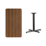 24'' x 42'' Rectangular Walnut Laminate Table Top with 22'' x 30'' Table Height Base