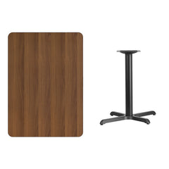 30'' x 42'' Rectangular Walnut Laminate Table Top with 22'' x 30'' Table Height Base