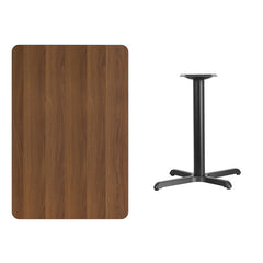 30'' x 45'' Rectangular Walnut Laminate Table Top with 22'' x 30'' Table Height Base
