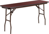 18'' x 60'' Rectangular High Pressure Mahogany Laminate Folding Training Table