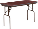 24'' x 48'' Rectangular High Pressure Mahogany Laminate Folding Banquet Table