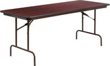 30'' x 72'' Rectangular Mahogany Melamine Laminate Folding Banquet Table