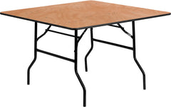 48'' Square Wood Folding Banquet Table