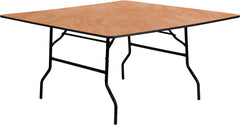 60'' Square Wood Folding Banquet Table