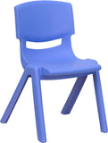 Blue Plastic Stackable School Chair with 12'' Seat Height