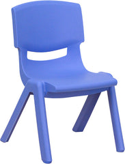 Blue Plastic Stackable School Chair with 10.5'' Seat Height