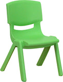 Green Plastic Stackable School Chair with 10.5'' Seat Height
