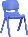 Blue Plastic Stackable School Chair with 13.25'' Seat Height