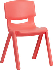 Red Plastic Stackable School Chair with 13.25'' Seat Height