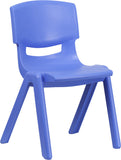 Blue Plastic Stackable School Chair with 15.5'' Seat Height