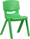 Green Plastic Stackable School Chair with 15.5'' Seat Height