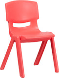 Red Plastic Stackable School Chair with 15.5'' Seat Height