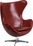 Cordovan Leather Egg Chair with Tilt-Lock Mechanism