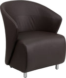 Dark Brown Leather Reception Chair