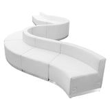 HERCULES Alon Series White Leather Reception Configuration, 10 Pieces