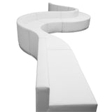 HERCULES Alon Series White Leather Reception Configuration, 9 Pieces