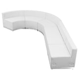HERCULES Alon Series White Leather Reception Configuration, 5 Pieces