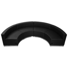 HERCULES Alon Series Black Leather Reception Configuration, 4 Pieces