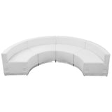 HERCULES Alon Series White Leather Reception Configuration, 4 Pieces