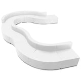 HERCULES Alon Series White Leather Reception Configuration, 11 Pieces