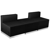 HERCULES Alon Series Black Leather Reception Configuration, 3 Pieces