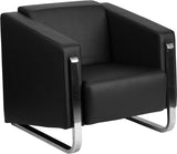 HERCULES Gallant Series Contemporary Black Leather Chair with Stainless Steel Frame