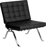 HERCULES Flash Series Black Leather Lounge Chair with Curved Legs