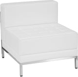 HERCULES Imagination Series Contemporary White Leather Middle Chair