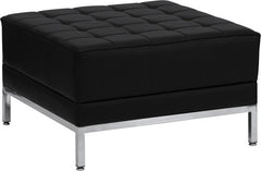 HERCULES Imagination Series Black Leather Ottoman