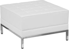 HERCULES Imagination Series White Leather Ottoman