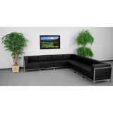 HERCULES Imagination Series Black Leather Sectional Configuration, 7 Pieces