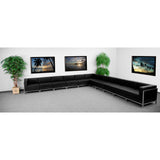 HERCULES Imagination Series Black Leather Sectional Configuration, 11 Pieces