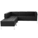 HERCULES Imagination Series Black Leather Sectional Configuration, 3 Pieces