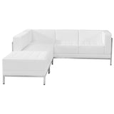 HERCULES Imagination Series White Leather Sectional Configuration, 3 Pieces