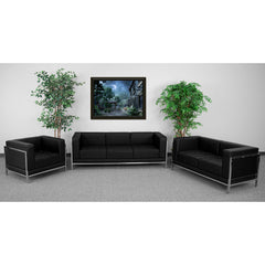 HERCULES Imagination Series Black Leather 3 Piece Sofa Set