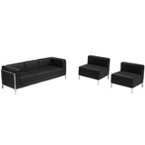 HERCULES Imagination Series Black Leather Sofa & Chair Set