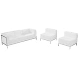 HERCULES Imagination Series White Leather Sofa & Chair Set
