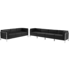 HERCULES Imagination Series Black Leather Sofa Set, 5 Pieces