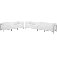 HERCULES Imagination Series White Leather Sofa Set, 5 Pieces