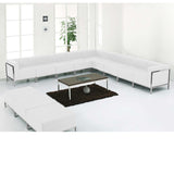 HERCULES Imagination Series White Leather Sectional & Ottoman Set, 12 Pieces