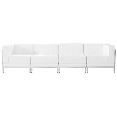 HERCULES Imagination Series White Leather 4 Piece Lounge Set