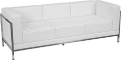 HERCULES Imagination Series Contemporary White Leather Sofa with Encasing Frame