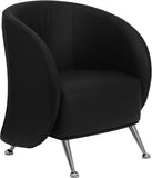 HERCULES Jet Series Black Leather Reception Chair