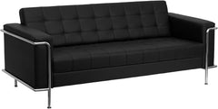 HERCULES Lesley Series Contemporary Black Leather Sofa with Encasing Frame
