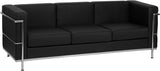 HERCULES Regal Series Contemporary Black Leather Sofa with Encasing Frame