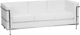 HERCULES Regal Series Contemporary White Leather Sofa with Encasing Frame