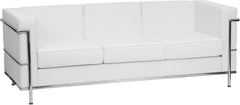 HERCULES Regal Series Contemporary White Leather Sofa with Encasing Frame