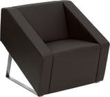 HERCULES Smart Series Brown Leather Reception Chair