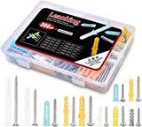 Plastic Drywall Wall Anchors Screws Assortment Kit 300 Pieces